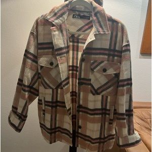 Zara Pink Flannel Jacket